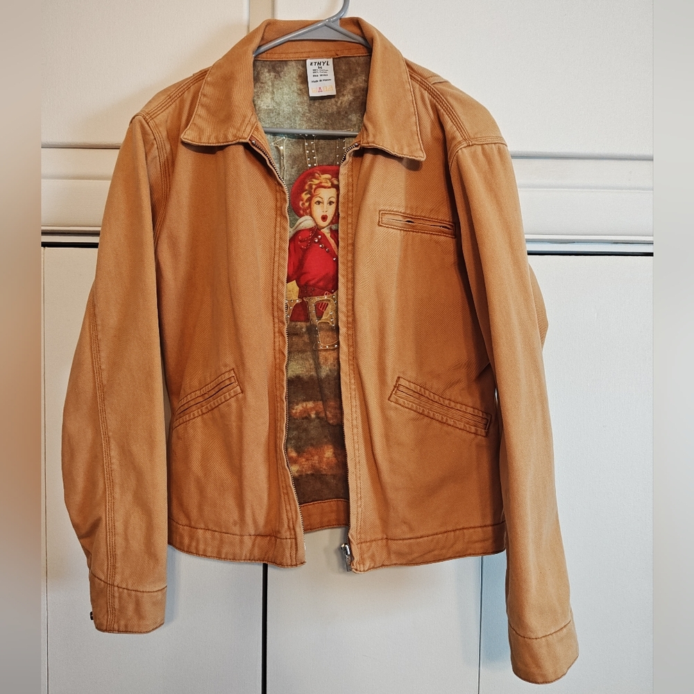 ETHYL Brand Brushed Cotton Lined Western Graphic Jacket Size M